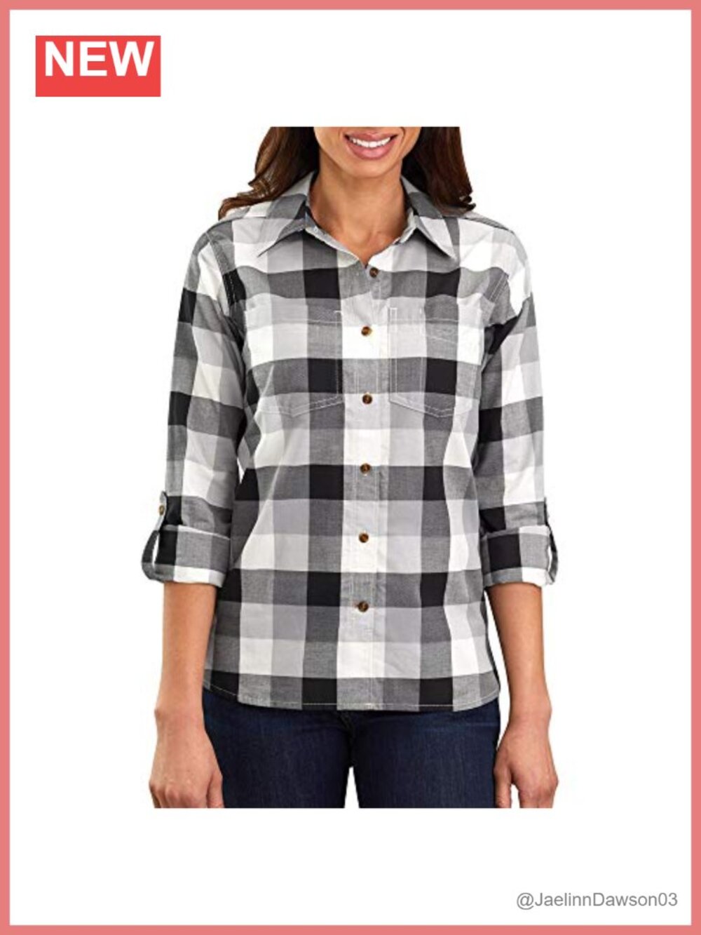 Carhartt Fairview Plaid Button Down Shirt 100% Cotton Relaxed Fit Long Sleeve